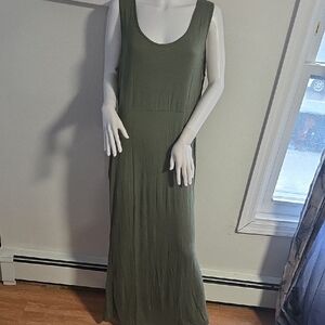 Boohoo Khaki Sleeveless Maxi Dress